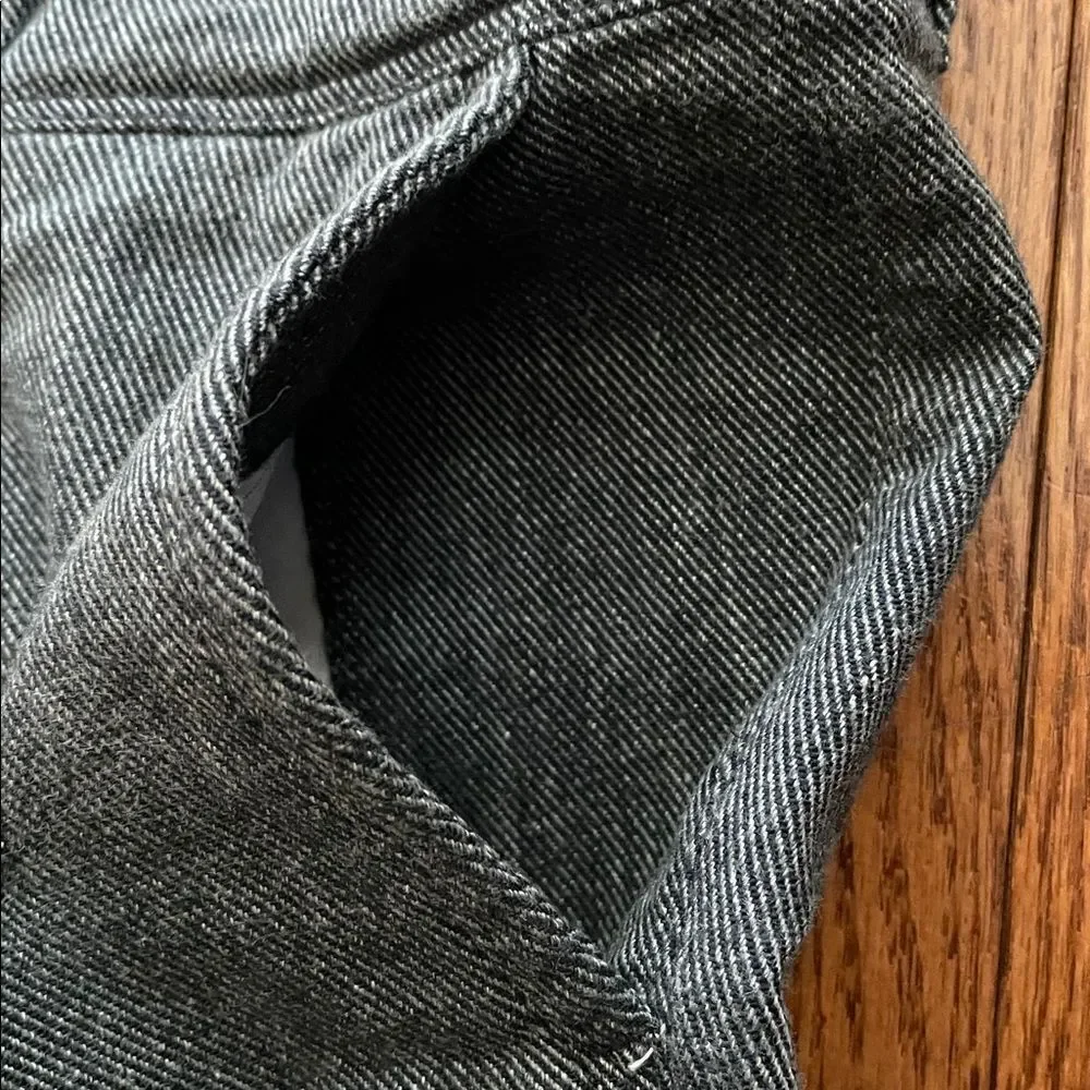 7 For All Mankind Gray Knit Low Rise Flared Wide Leg Trouser Sz 30
